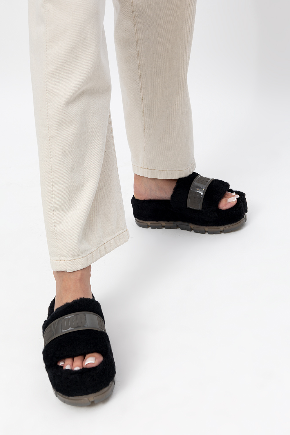 Clear black sale slides